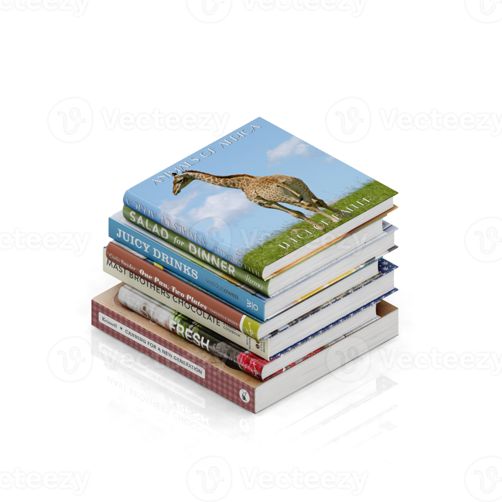 Isometric Books 3D render png
