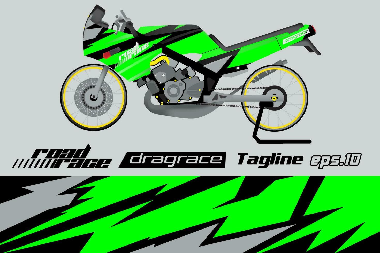 desain pembungkus stiker motor drag racing vektor penuh eps.10 vector