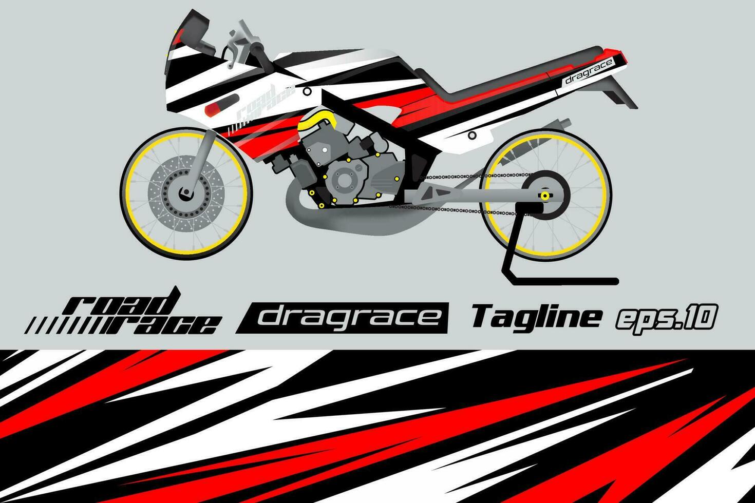 desain pembungkus stiker motor drag racing vektor penuh eps.10 vector