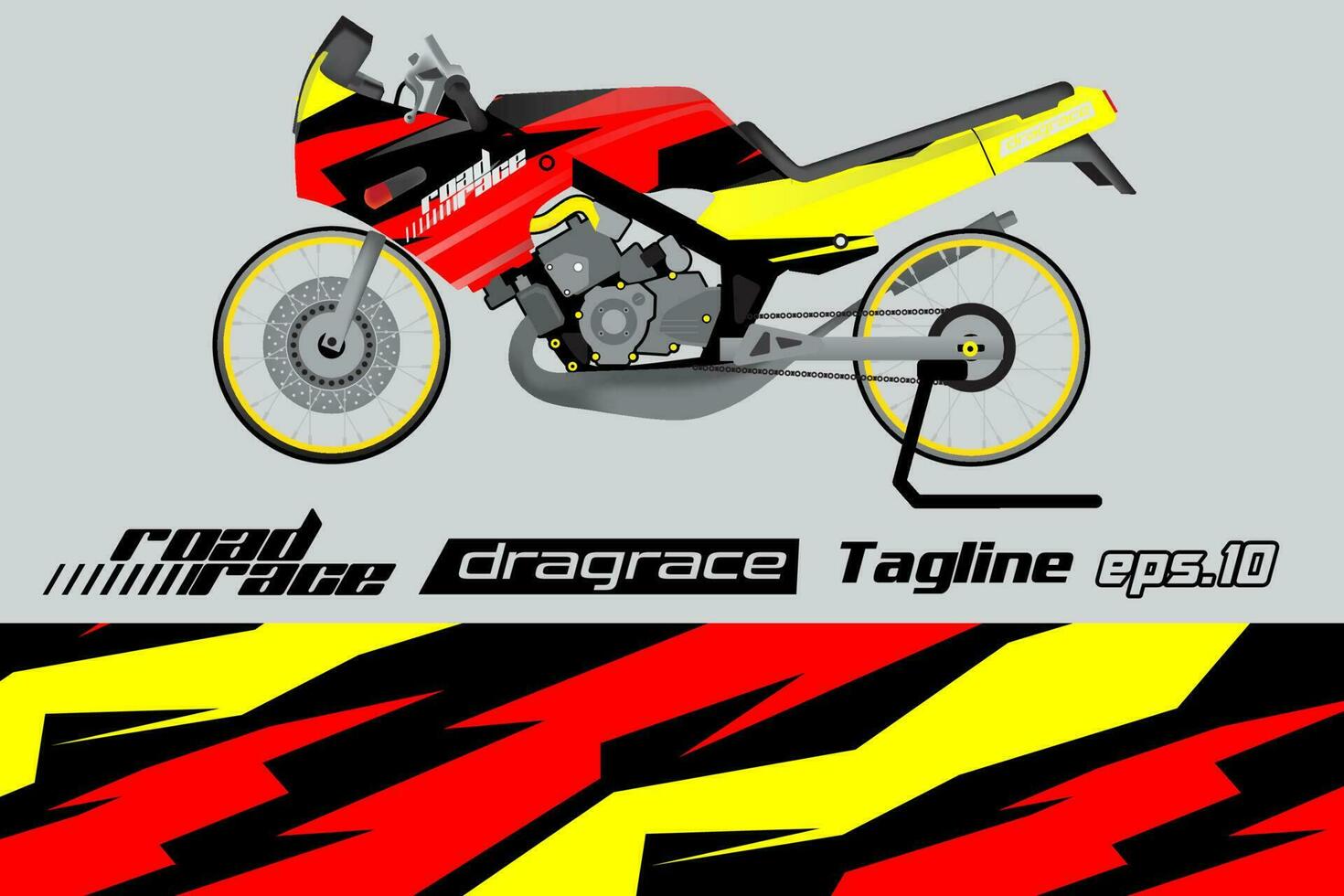 desain pembungkus stiker motor drag racing vektor penuh eps.10 vector