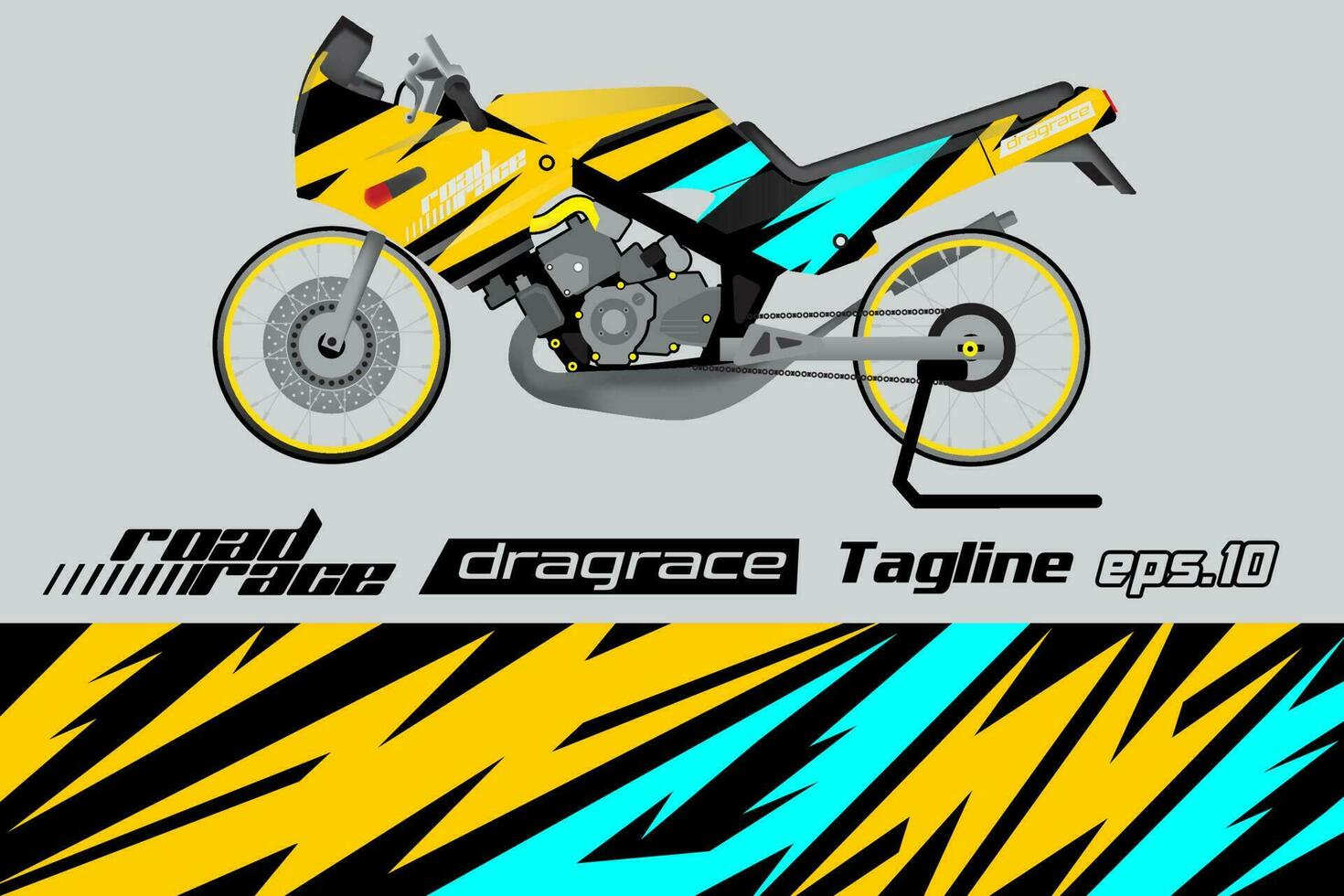 desain pembungkus stiker motor drag racing vektor penuh eps.10 vector