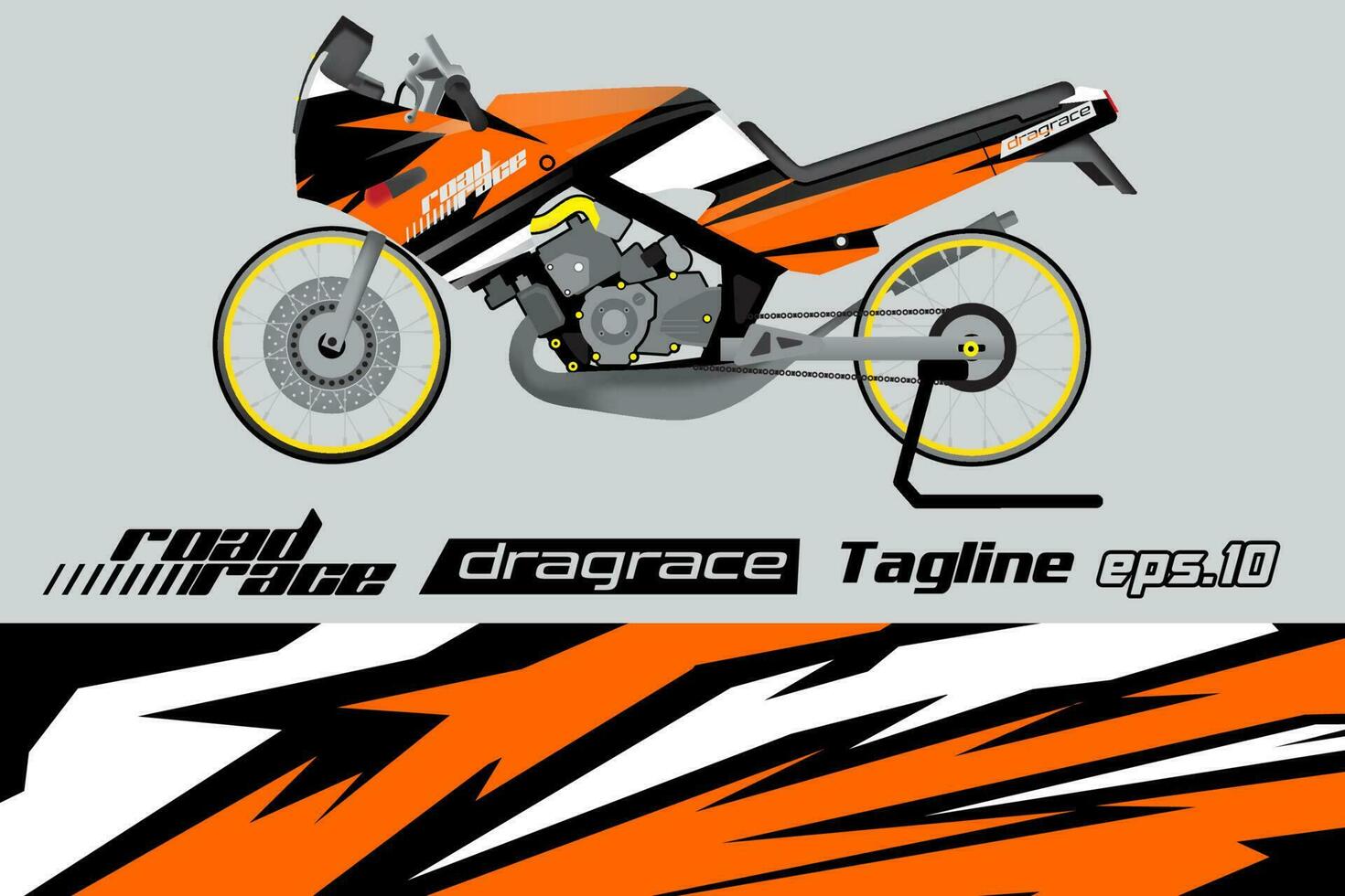 desain pembungkus stiker motor drag racing vektor penuh eps.10 vector