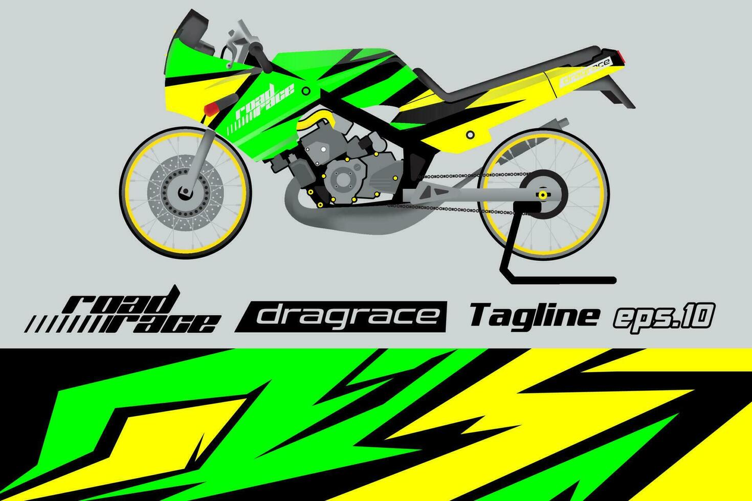 desain pembungkus stiker motor drag racing vektor penuh eps.10 vector