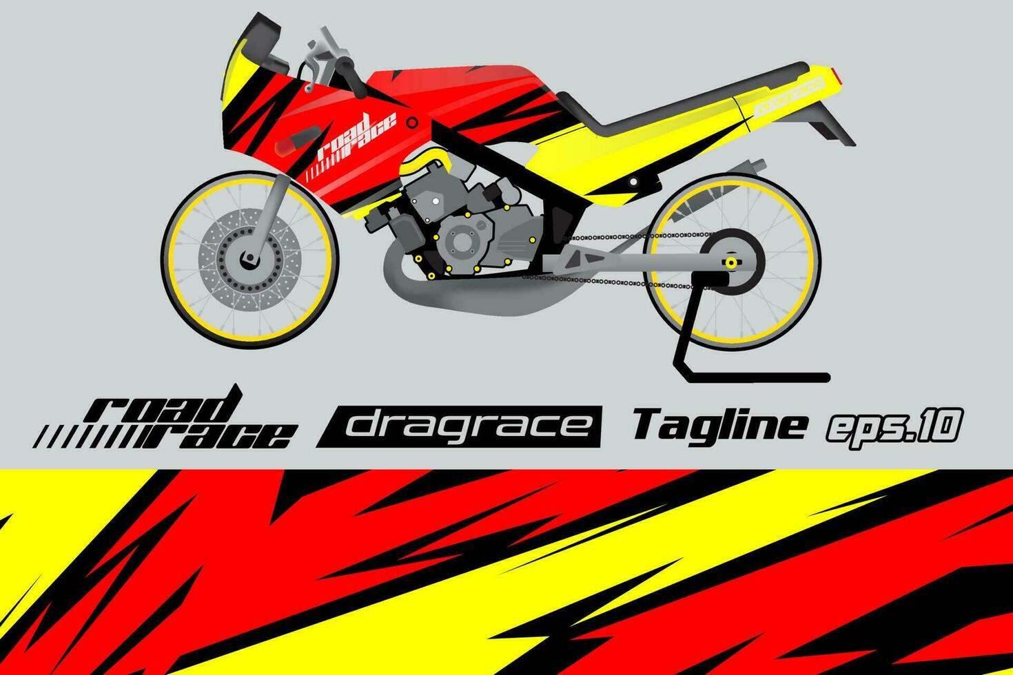 desain pembungkus stiker motor drag racing vektor penuh eps.10 vector