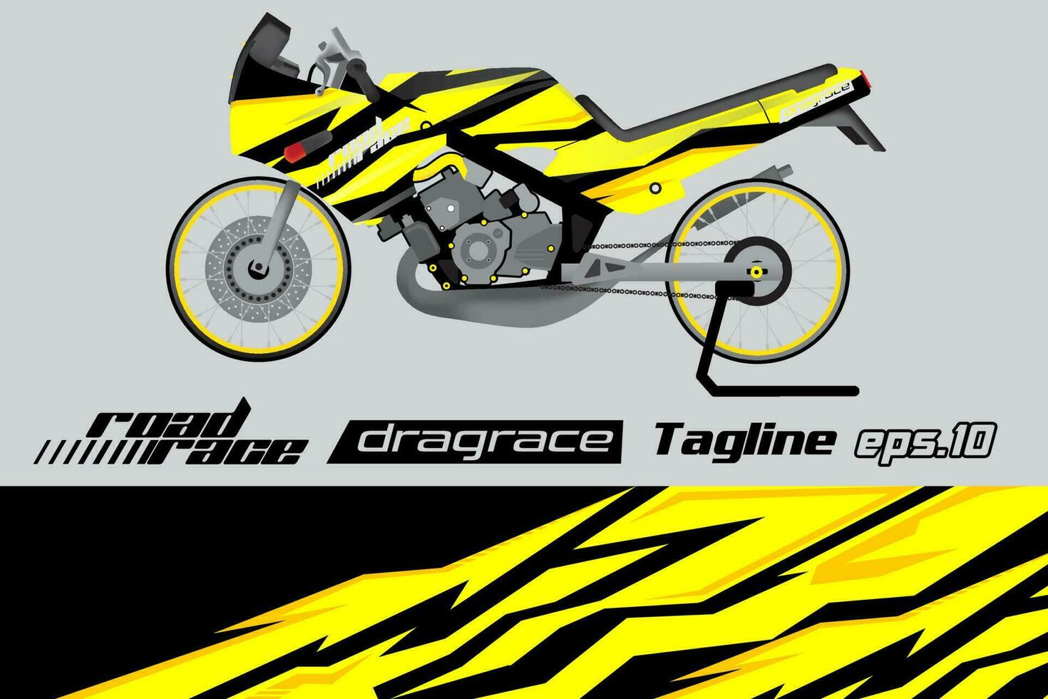 desain pembungkus stiker motor drag racing vektor penuh eps.10 vector