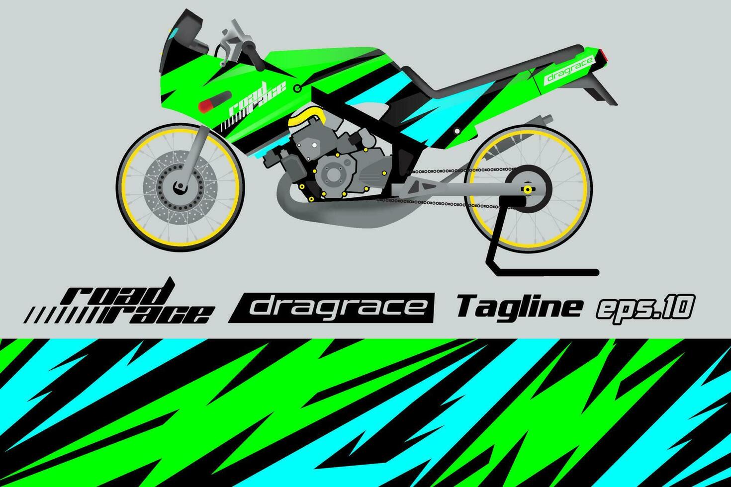 desain pembungkus stiker motor drag racing vektor penuh eps.10 vector