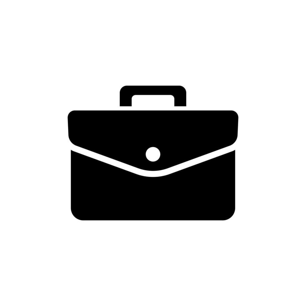 black and white briefcase icon on isolated background vector