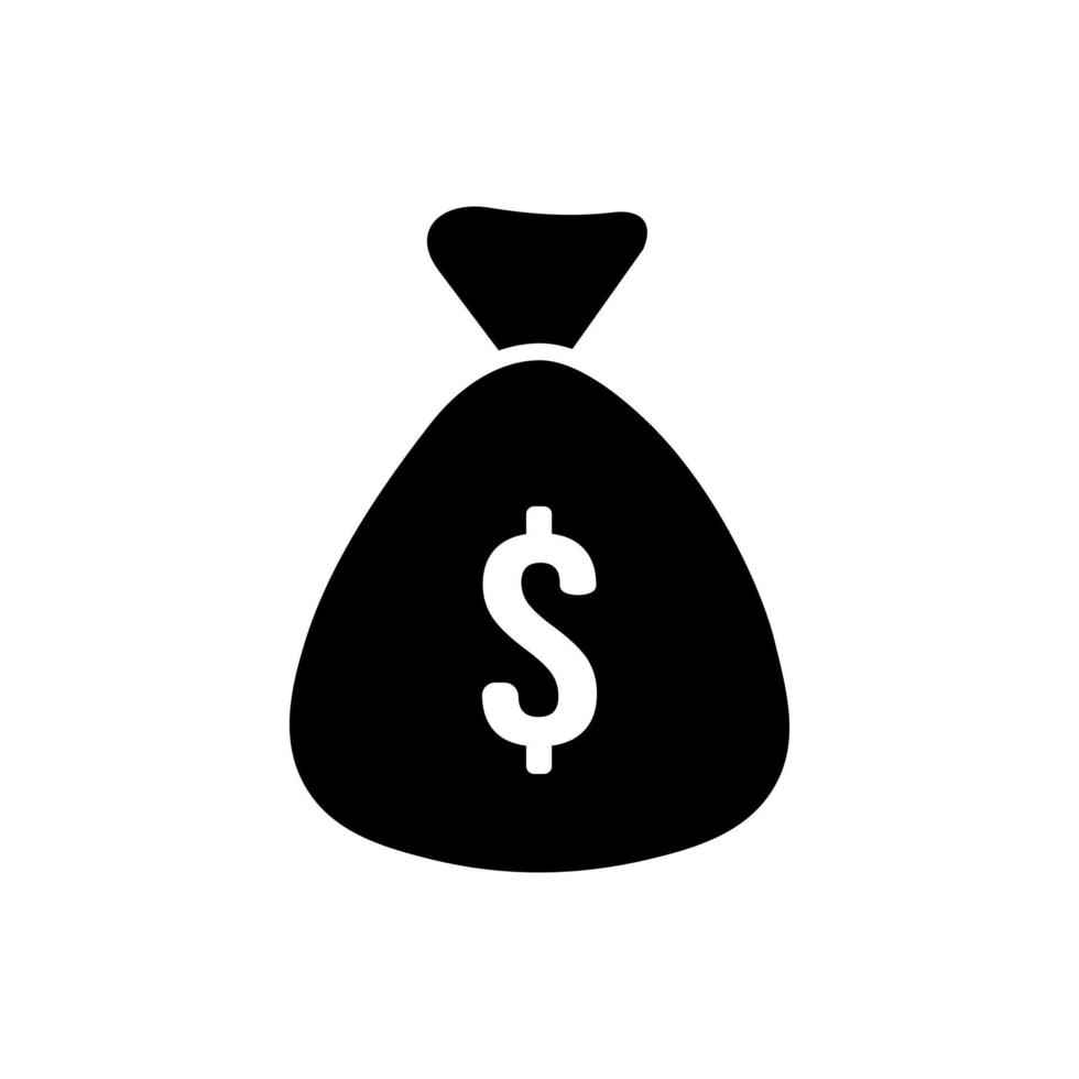 boiling money sack icon black white sign on isolated background vector