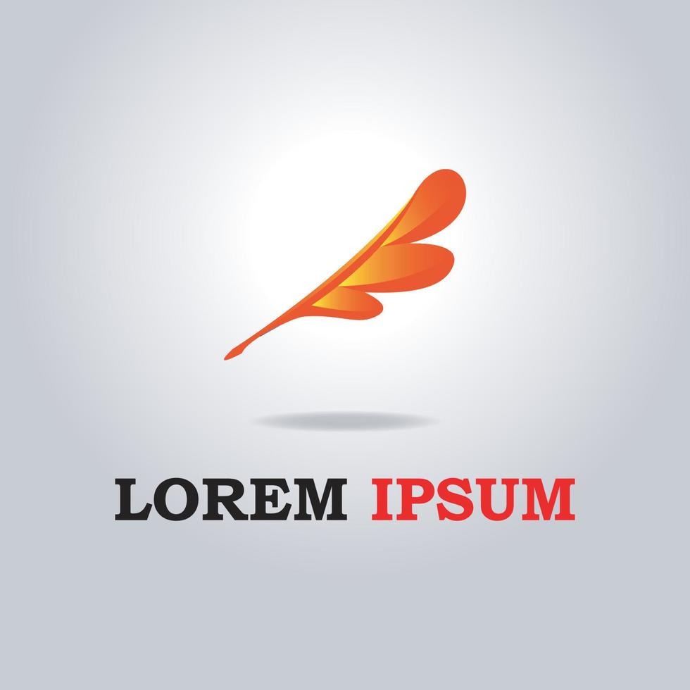 bird feather abstract logo vector