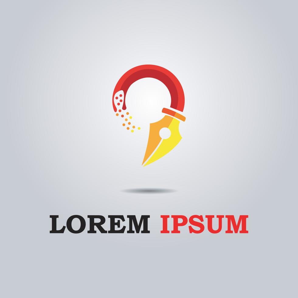 abstract logo pen vector