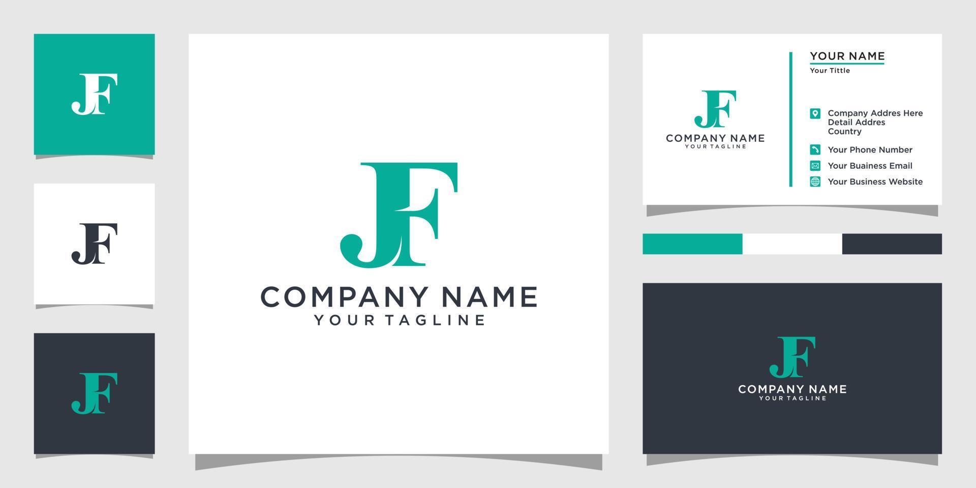 vector de diseño de logotipo de letra inicial jf o fj.