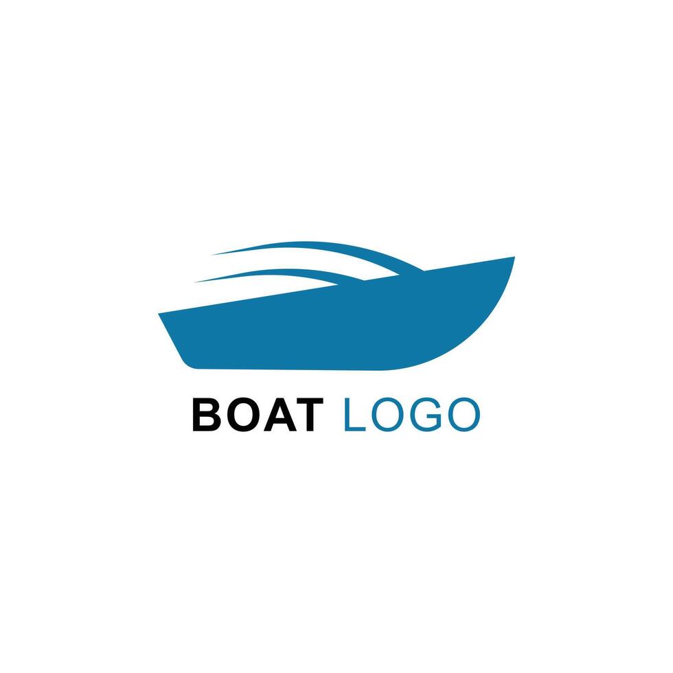 logotipo de arte vectorial creativo abstracto de negocio de motor o velero negro y azul con el icono o símbolo del barco en un estilo moderno simple y plano aislado en fondo blanco vector