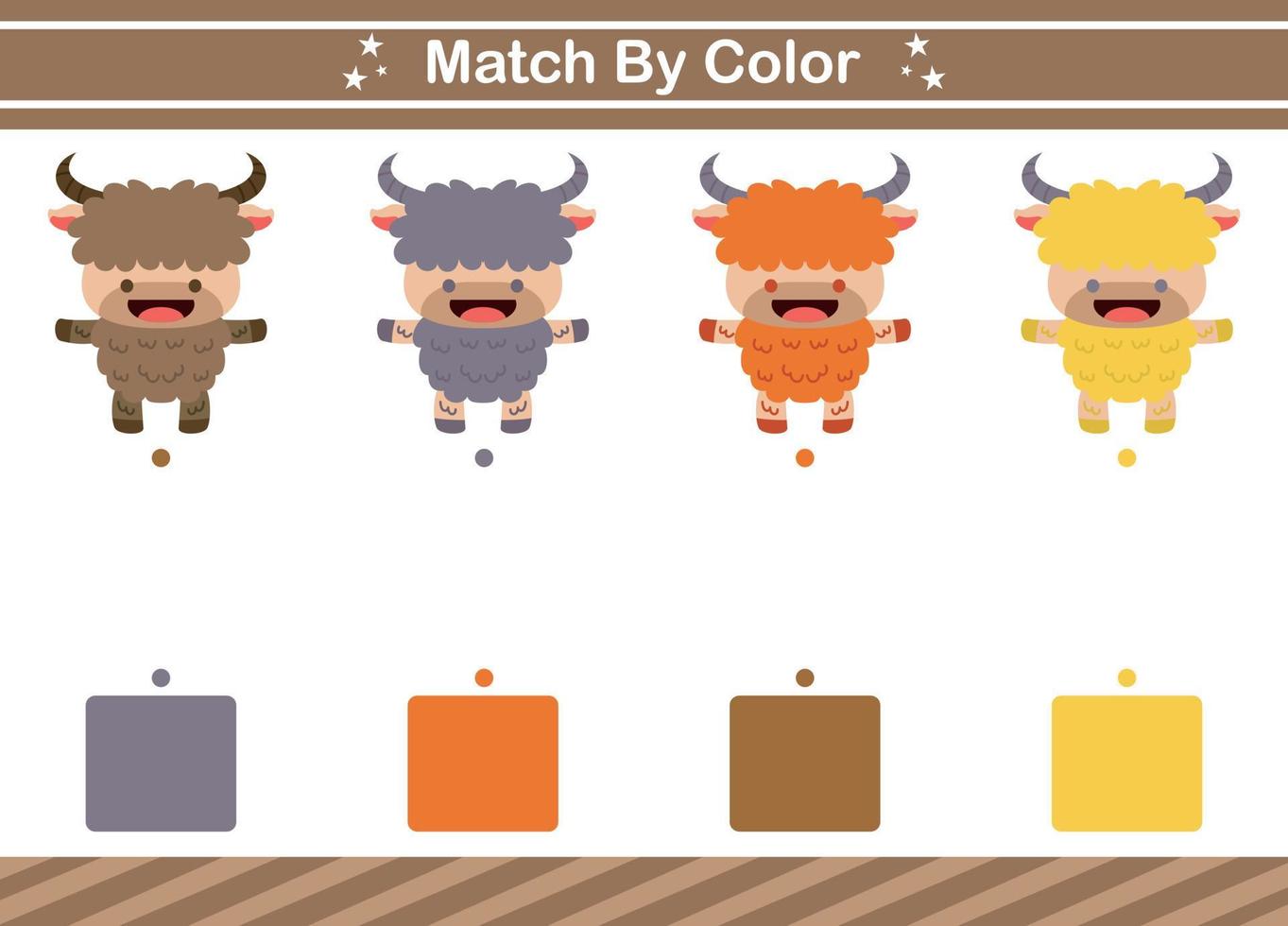 combinar por color del juego educativo de animales para jardín de infantes juego de combinación para niños vector