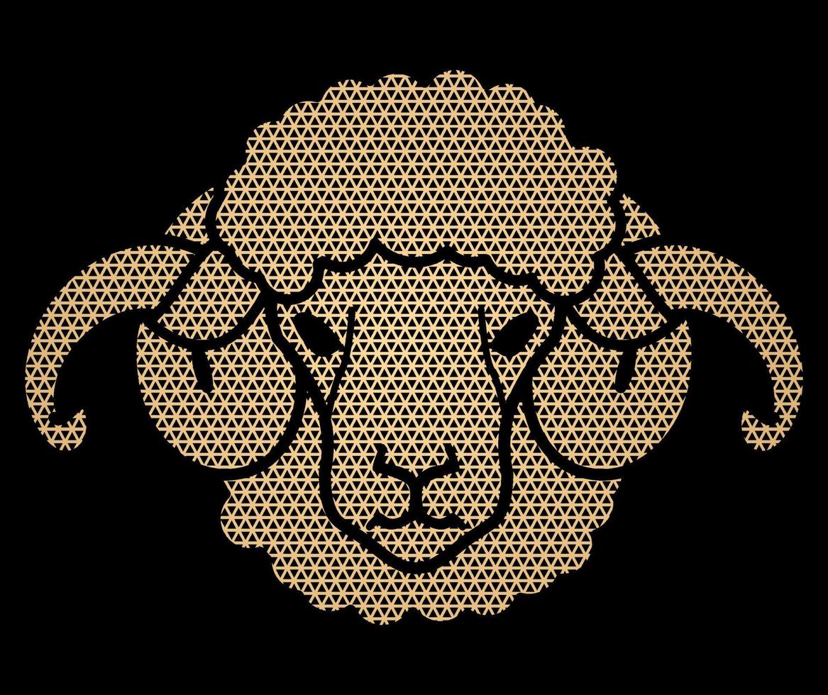 Lamb Face Sheep Big Horn  Head Cartoon Graphic Vector