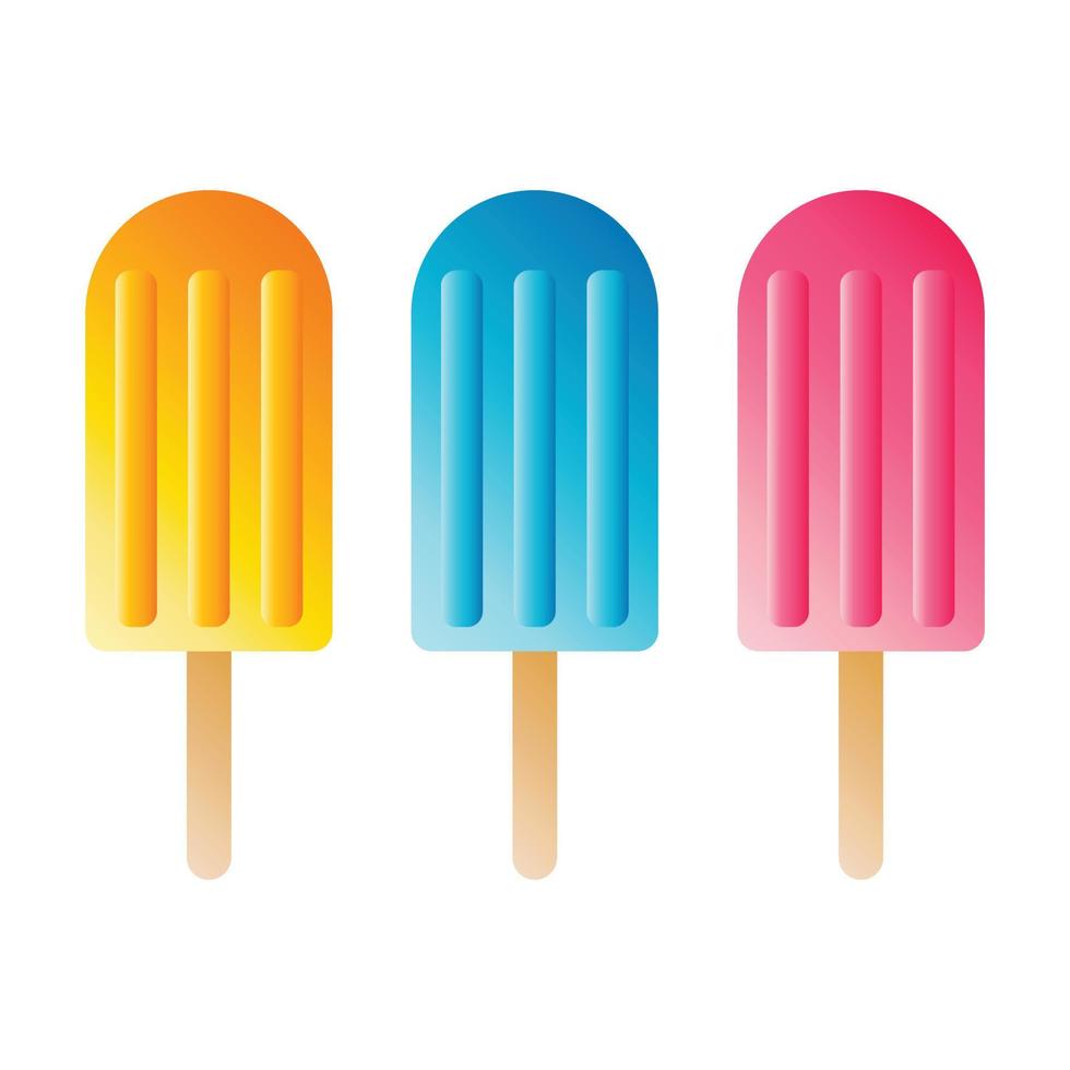 paletas de hielo aisladas en un fondo blanco. vector