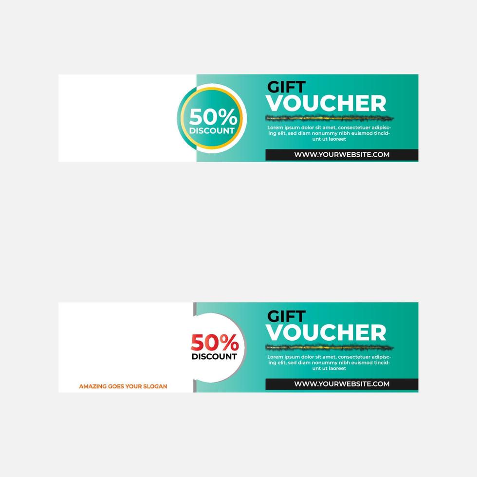 gift voucher template banner set collection design. can be used to print vouchers, websites, and social media vector