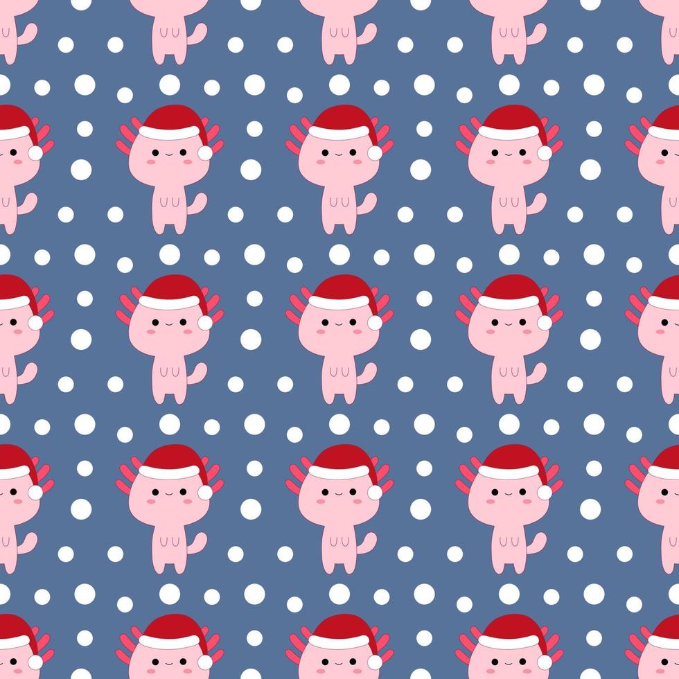Cute cartoon kawaii axolotl. Seamless pattern.Vector illustration. vector