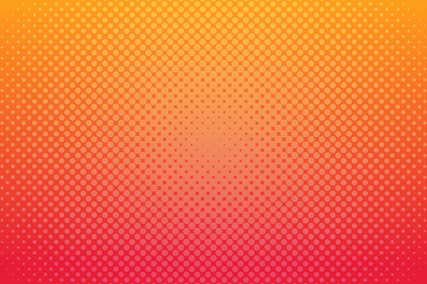 Red yellow pop art background with halftone dots in retro comic style. Vector illustration.