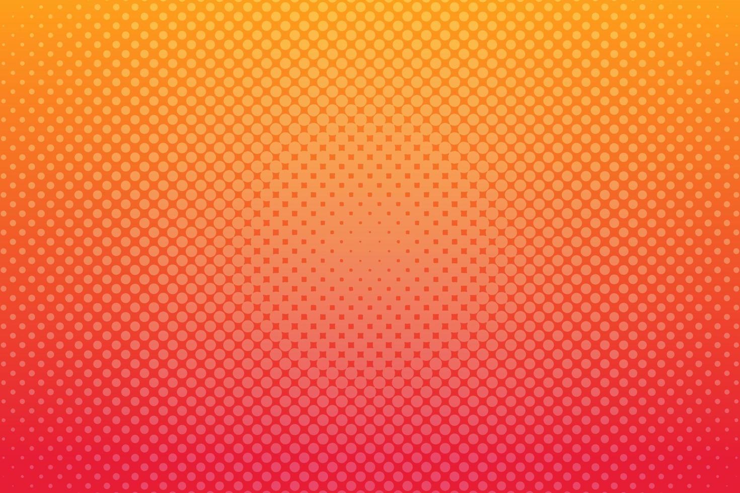 Red yellow pop art background with halftone dots in retro comic style. Vector illustration.