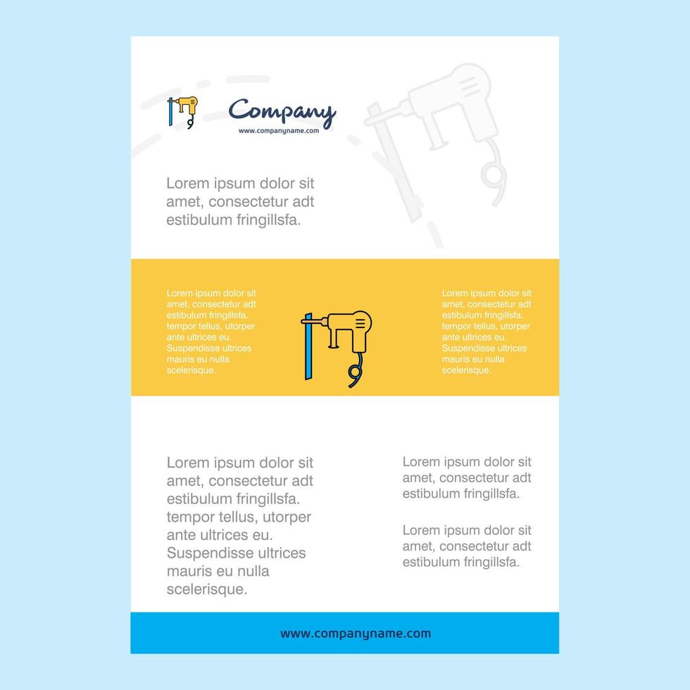 diseño de plantilla para máquina perforadora perfil de empresa informe anual presentaciones folleto folleto vector fondo