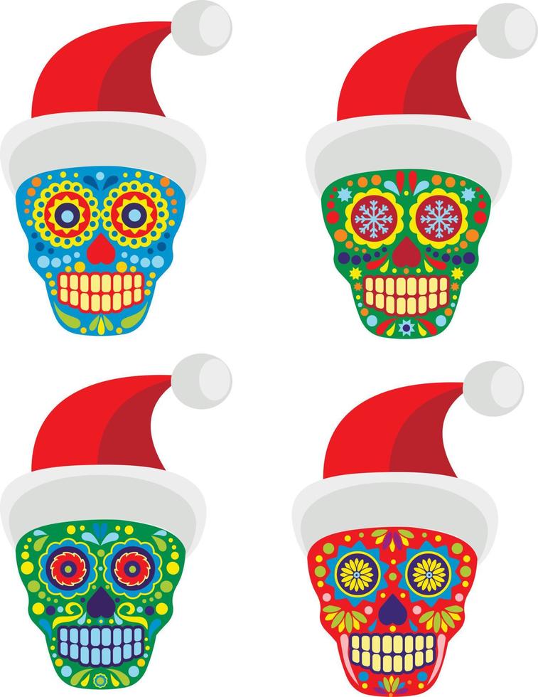 Set christmas sugarr skul vector