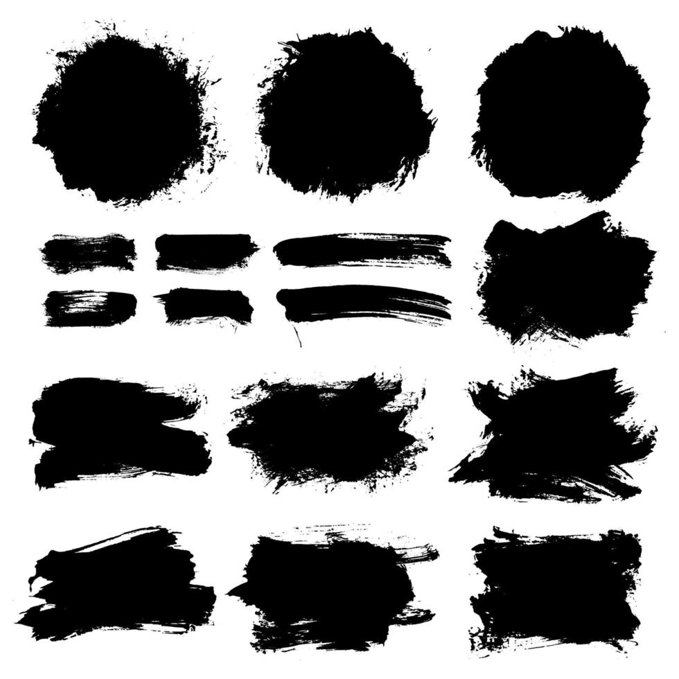 Vector grunge paint brush. Text boxes for banner. 14030755 Vector Art