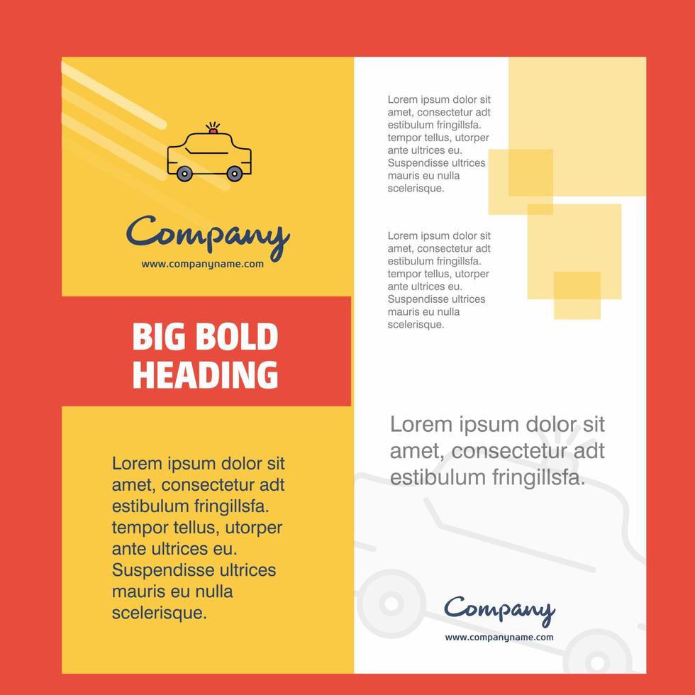 Taxi Company Brochure Title Page Design Company profile annual report presentations leaflet Vector Background