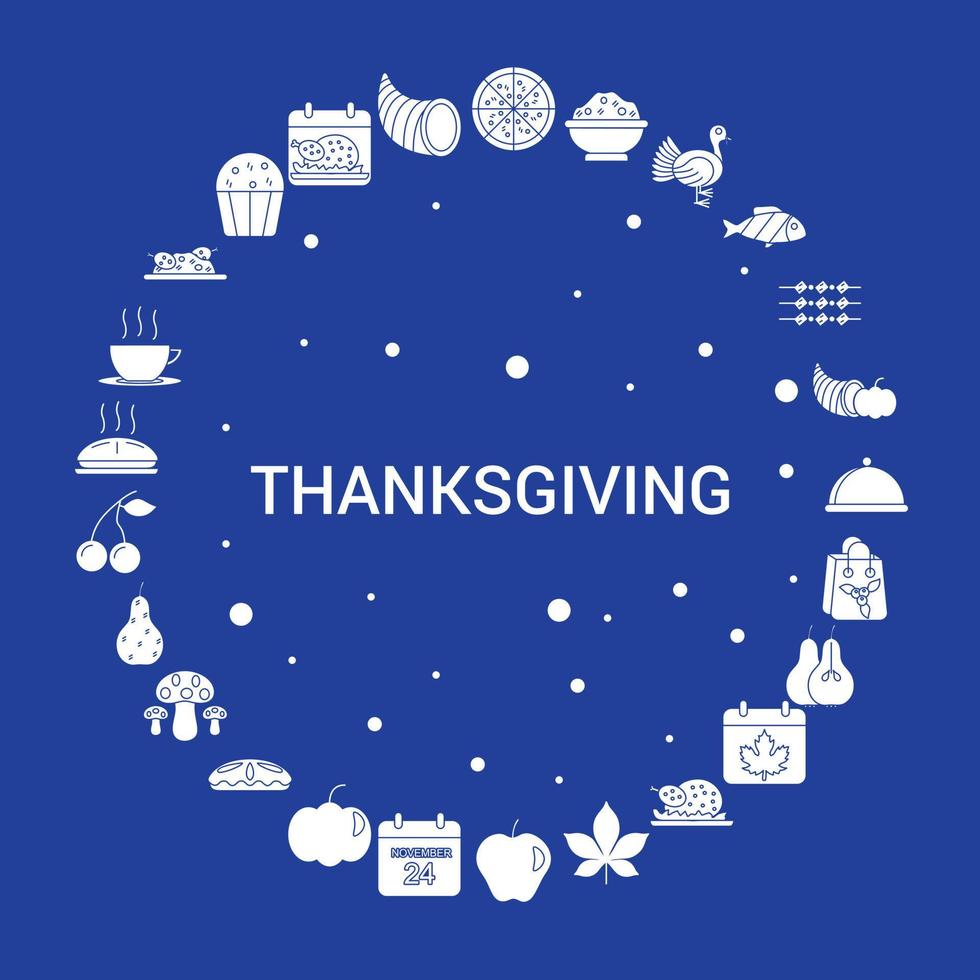 Thanksgiving Icon Set Infographic Vector Template