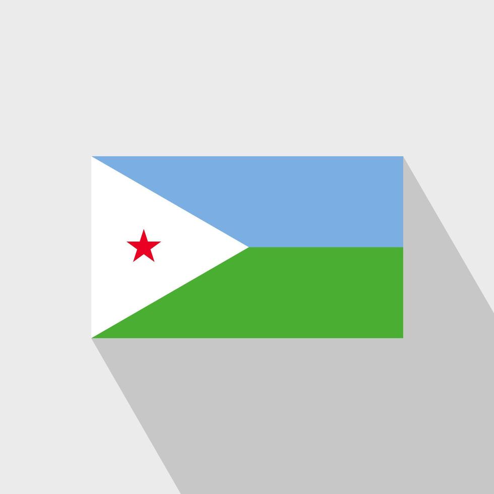 Djibouti flag Long Shadow design vector