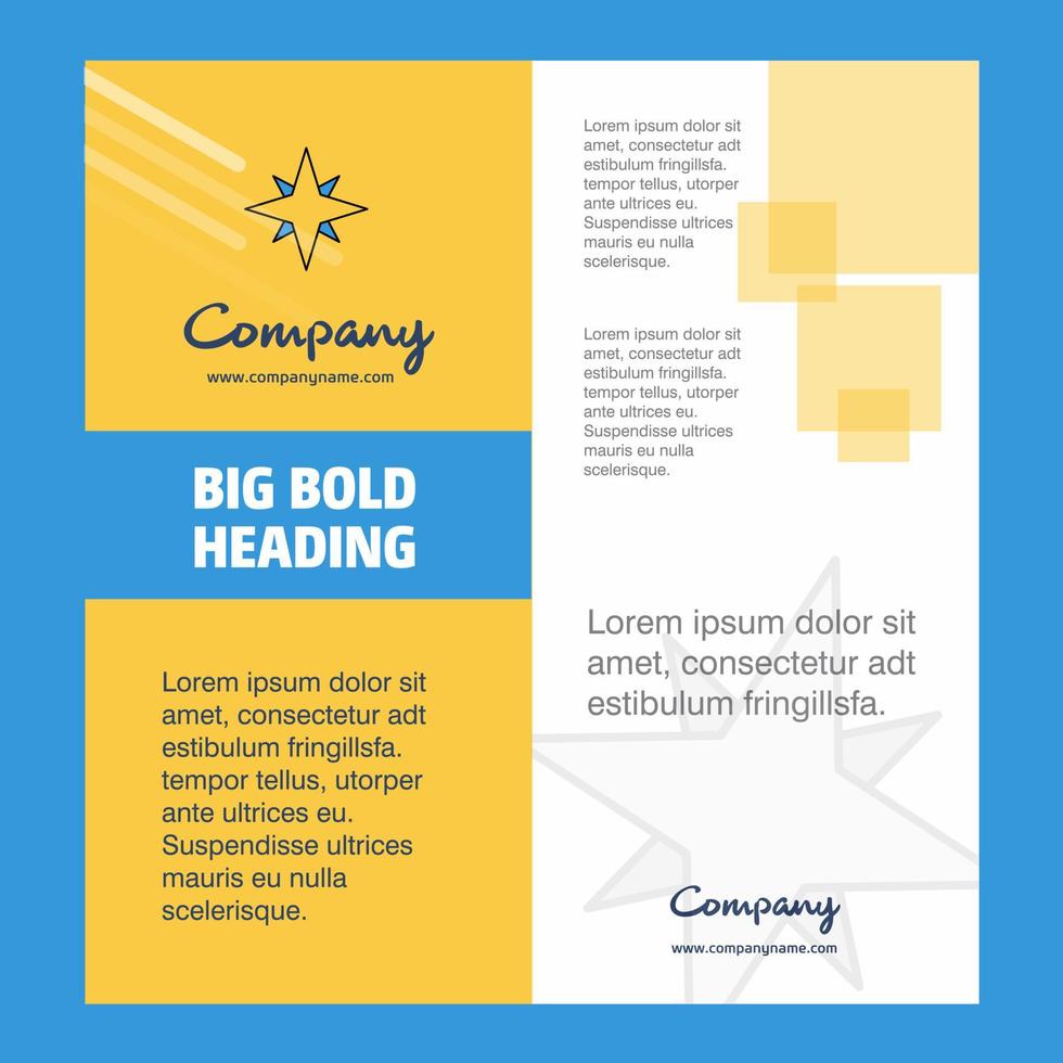Star Company Brochure Title Page Design Company profile annual report presentations leaflet Vector Background