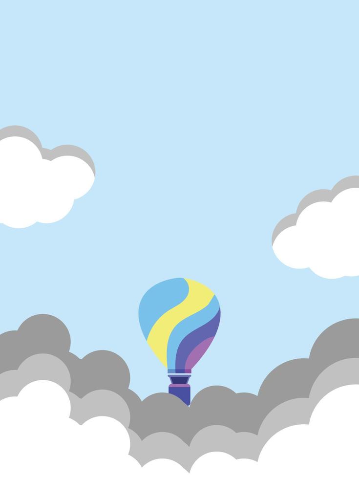 Flat Background flying balloon vector design premium