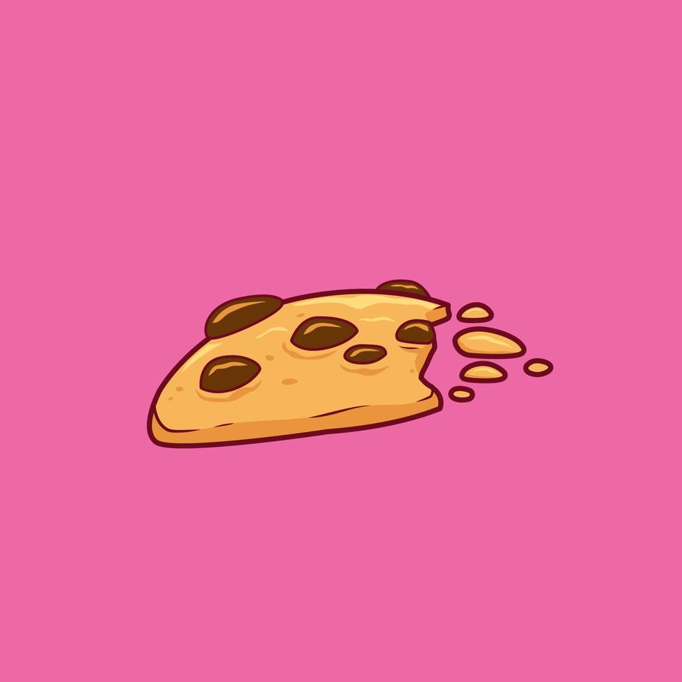 crumble chocolate chip cookies vector illustration side view