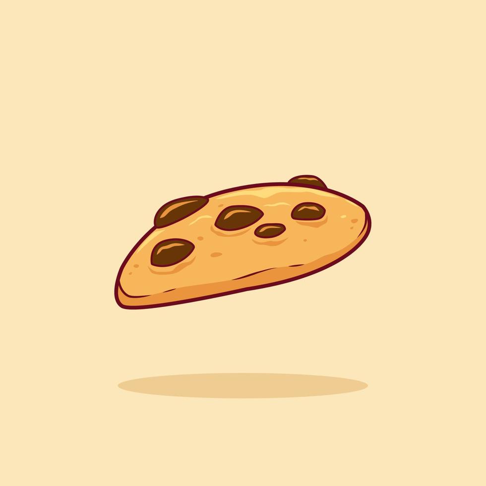 vector de ilustración de vista lateral de galleta con chip choco