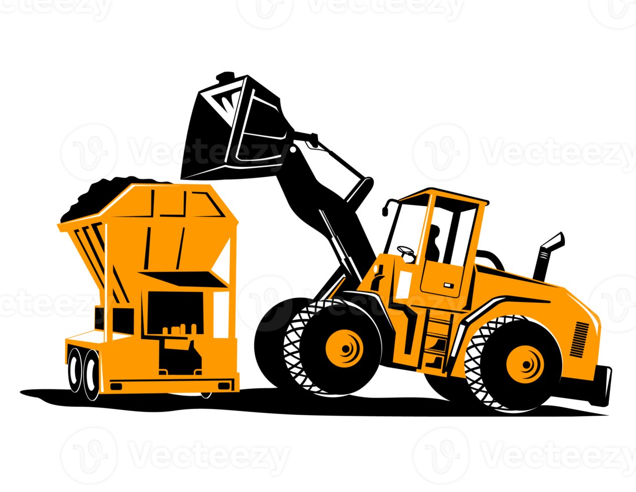 Front End Loader Digger Excavator Retro png