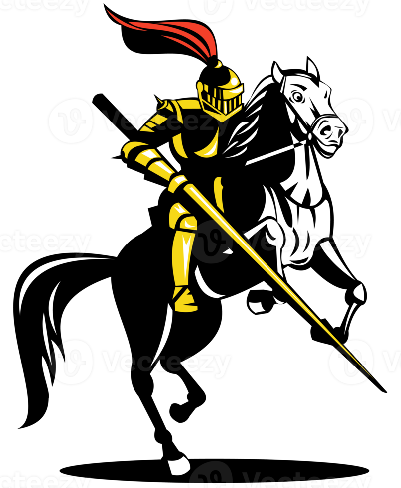 Knight on Horse with Sword png