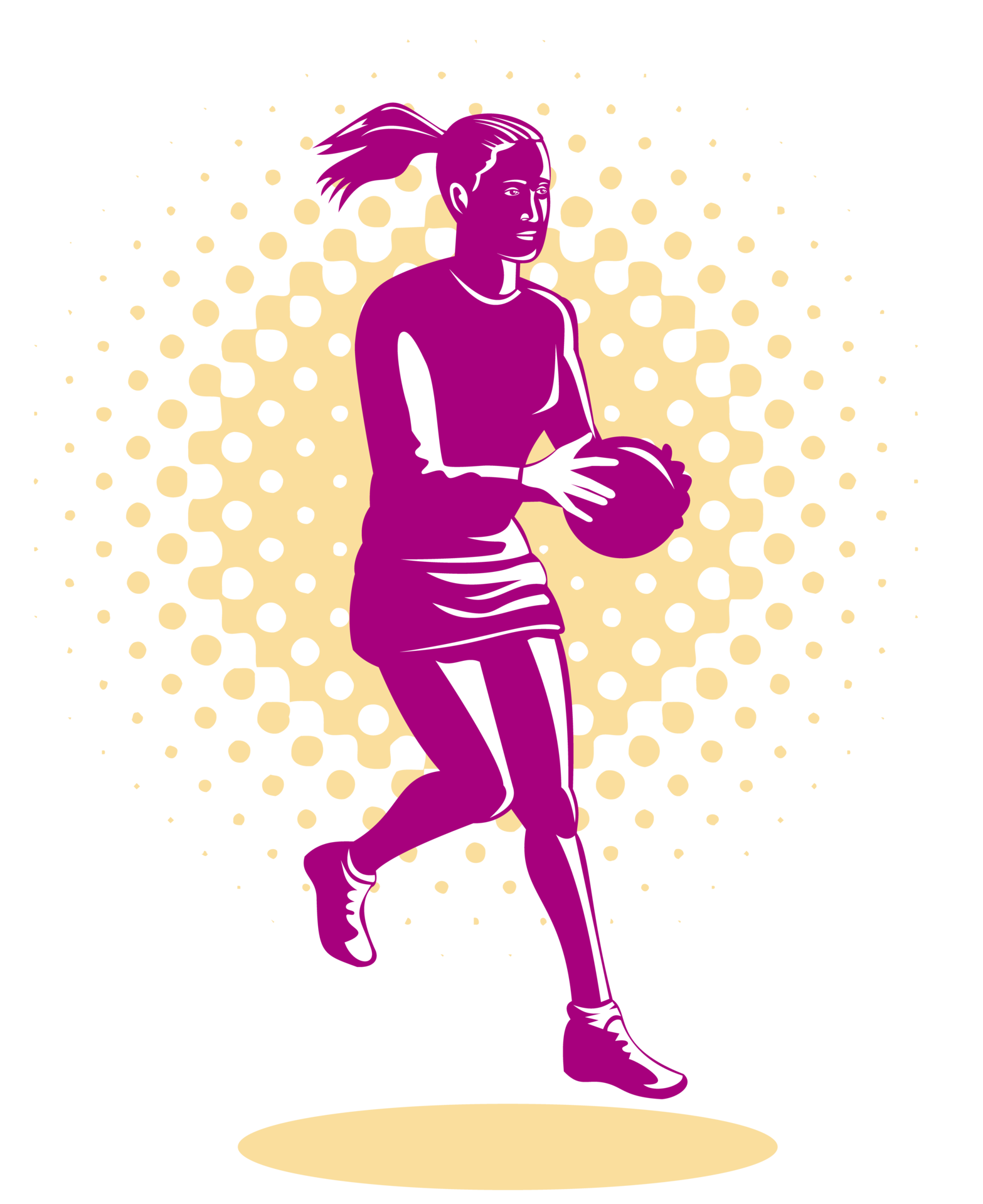 Netball Player Jumping 14030913 PNG