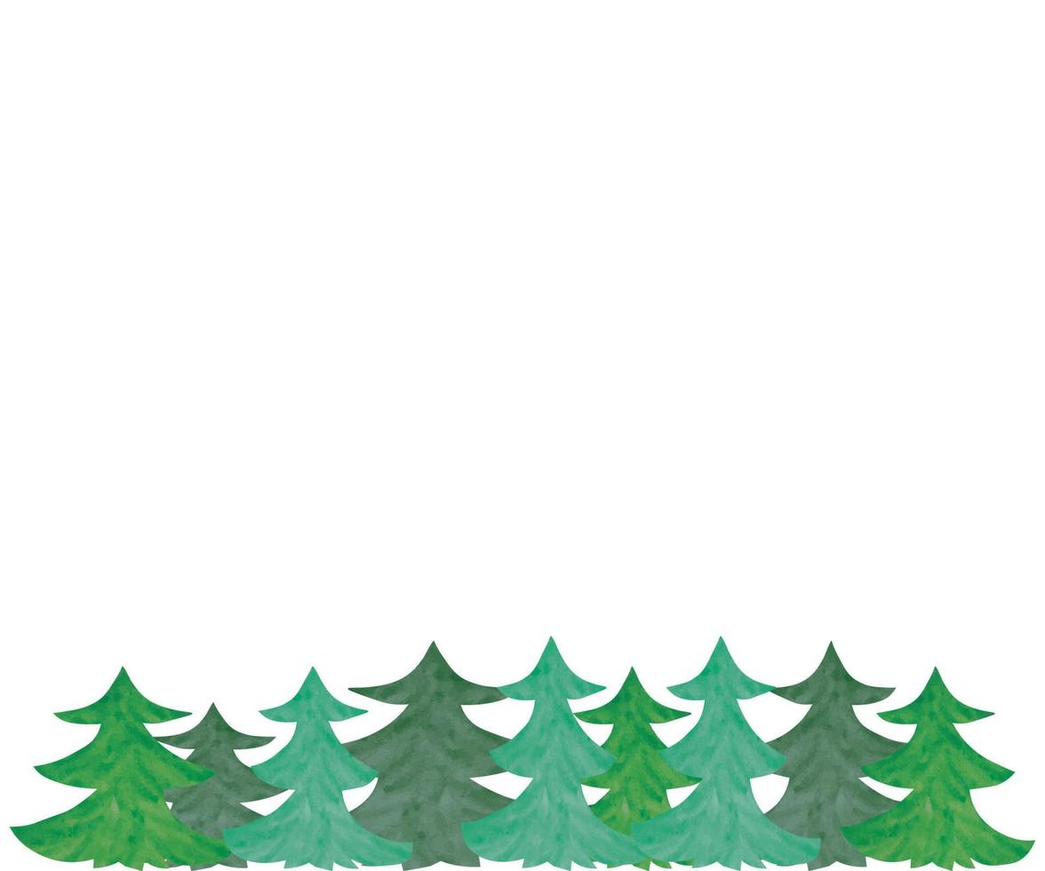 watercolor fir trees, background, banner for text vector