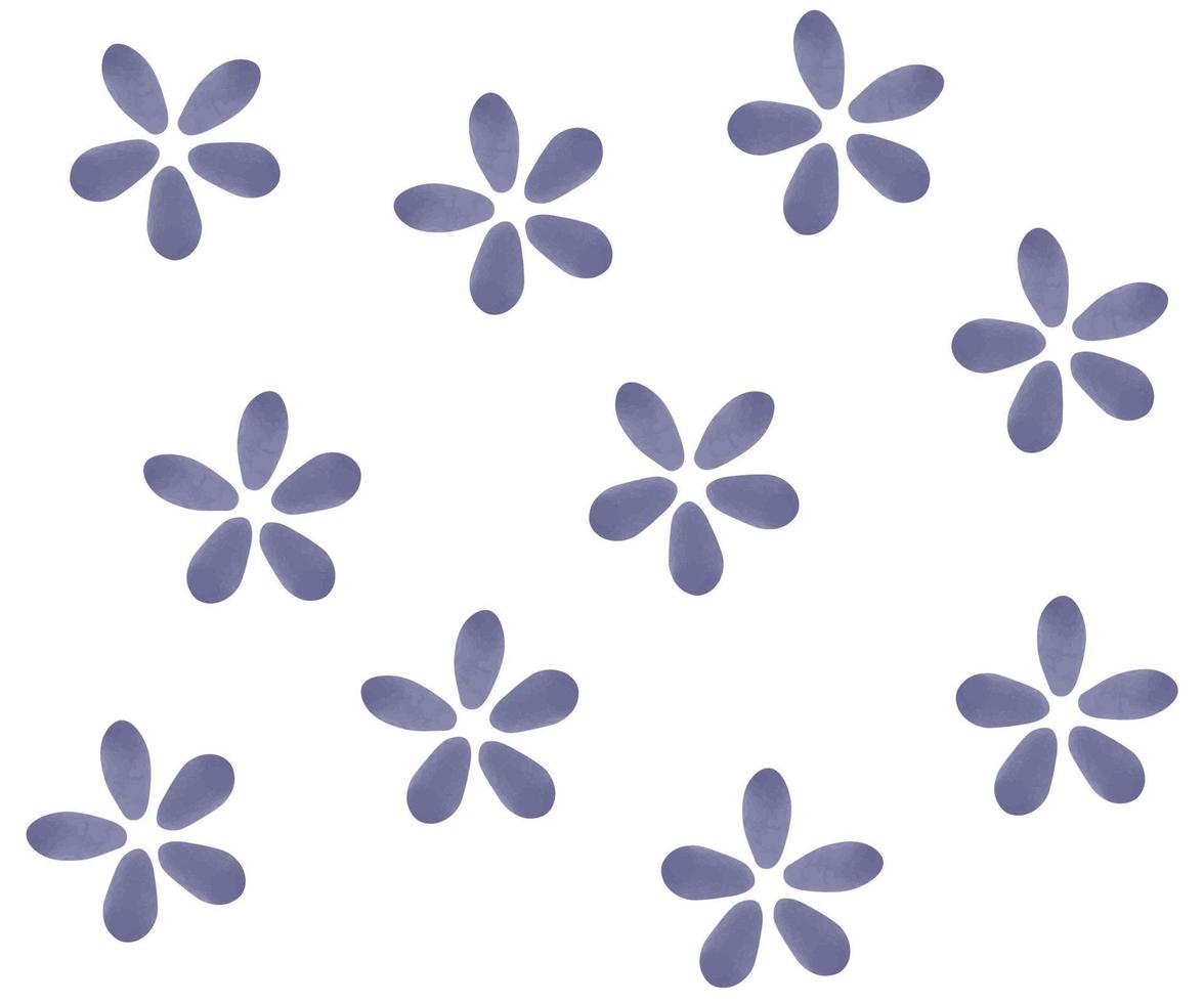 floral watercolor pattern - purple flowers on a white background vector