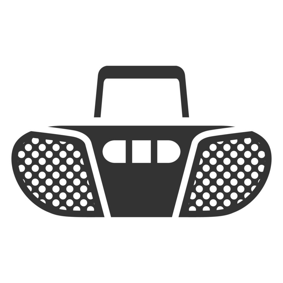 Black and white icon tape player vector