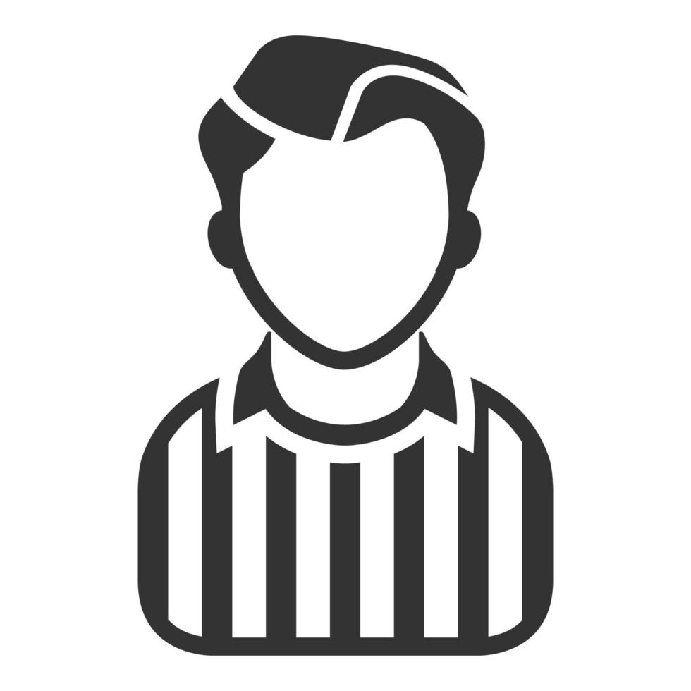 avatar de árbitro de icono blanco y negro vector