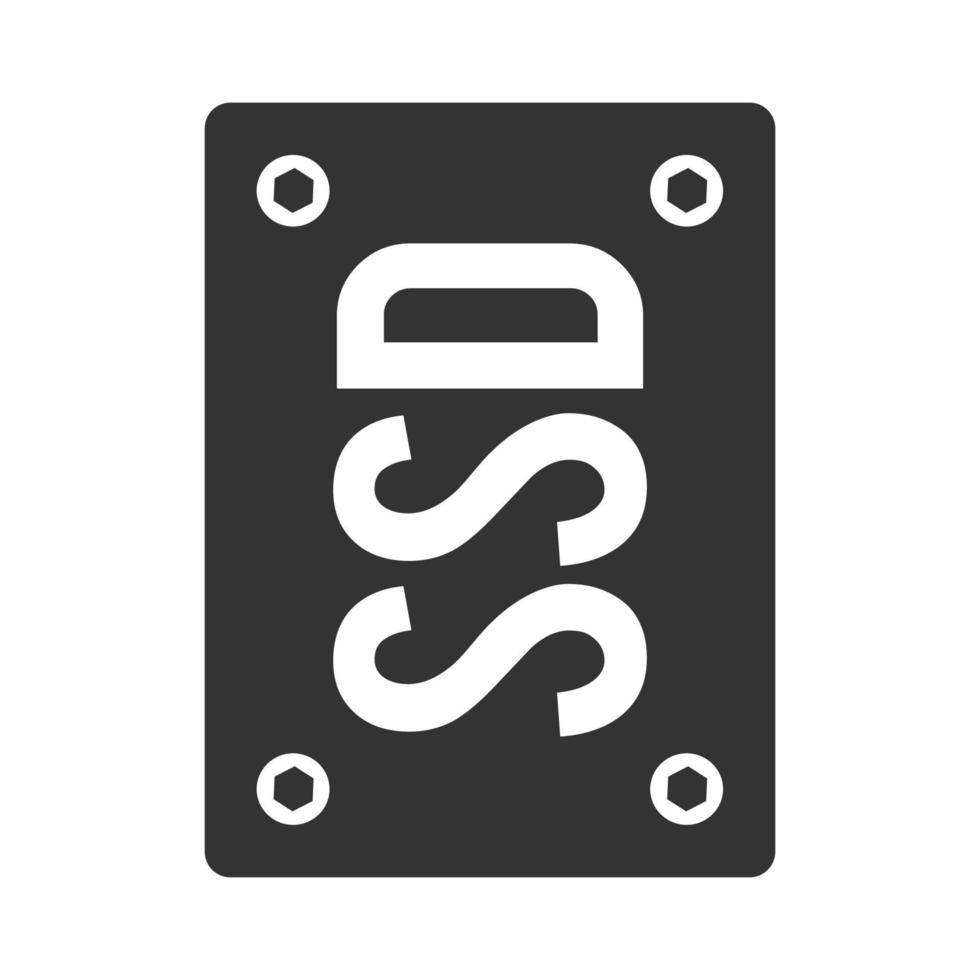 Black and white icon solid state drive vector