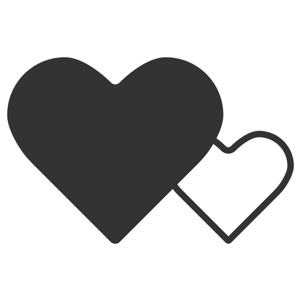 Black and white icon heart shape vector