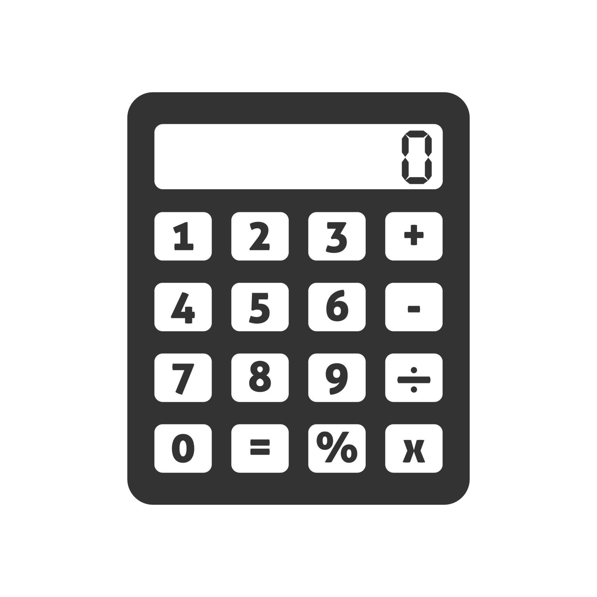 Black and white icon calculator 14031036 Vector Art at Vecteezy