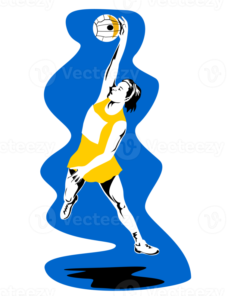 jugador de netball rebotando png