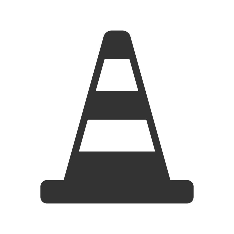 Black and white icon traffic cone vector