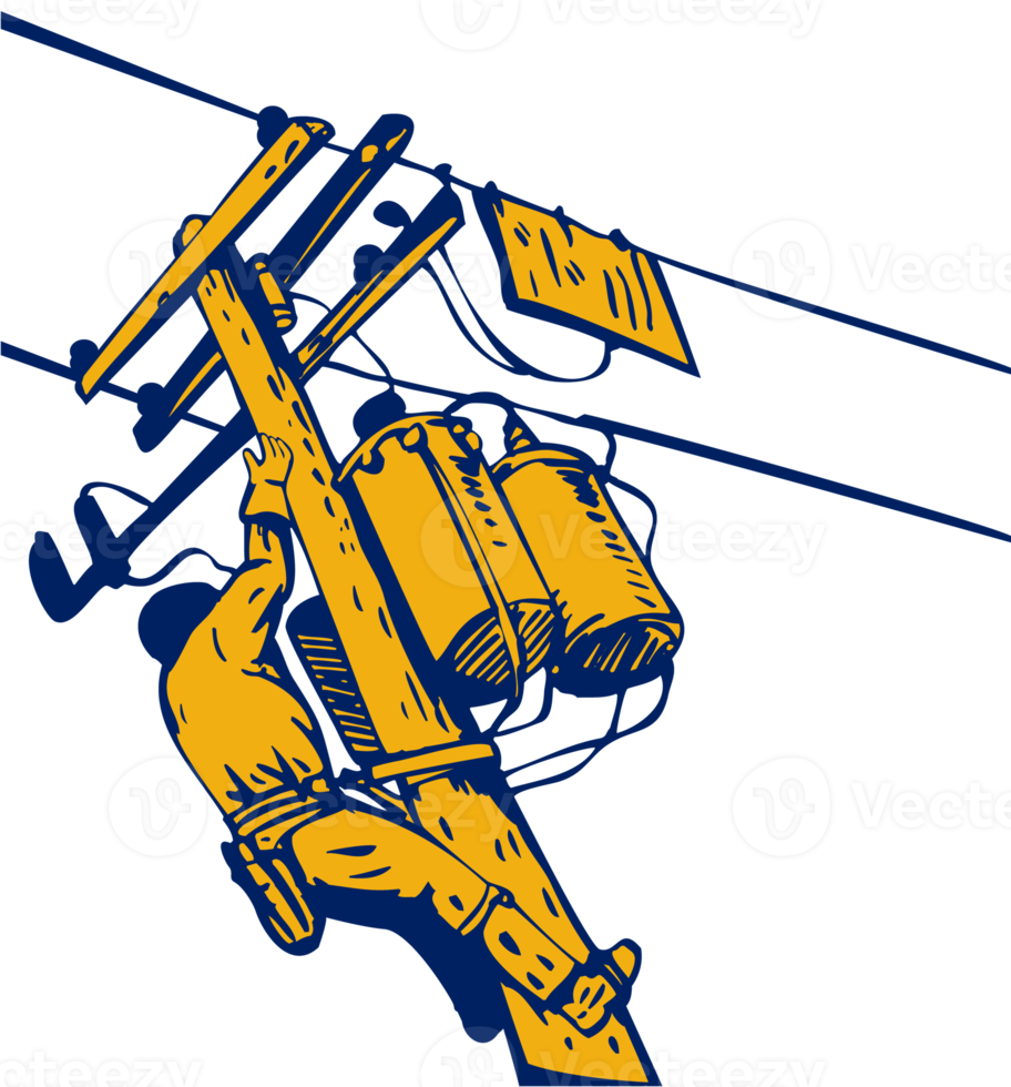 kraft linjeman telefon reparatör elektriker png