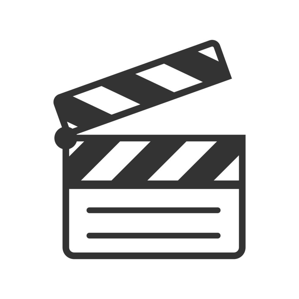 Black and white icon movie slate vector