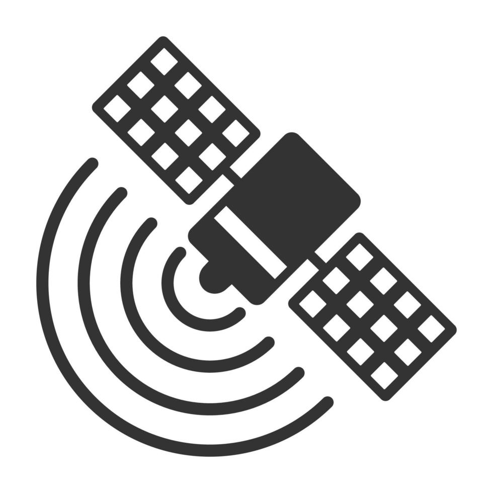 Black and white icon satellite receiver vector