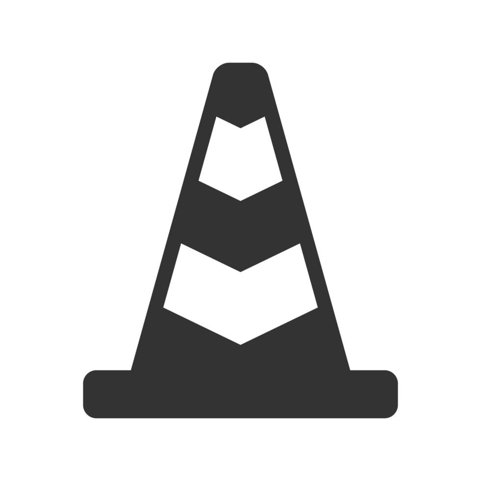 Black and white icon traffic cone vector