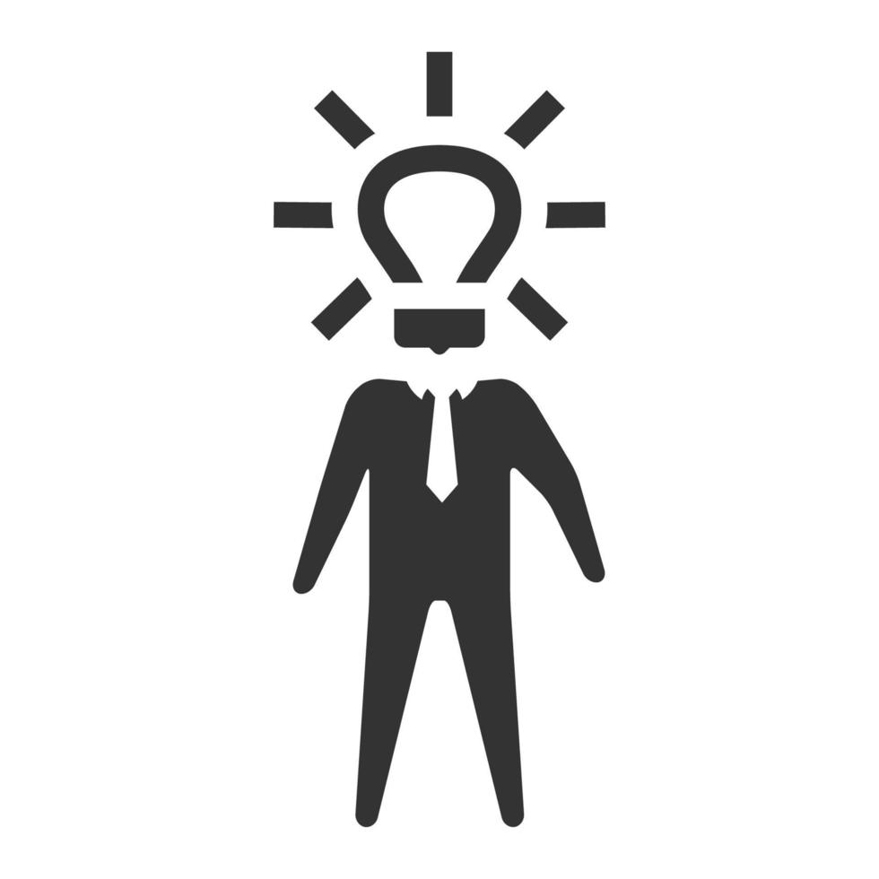 Black and white icon lightbulb head vector